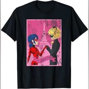 Miraculous Ladybug Mens Graphic T-Shirt Size XXL Navy Blue